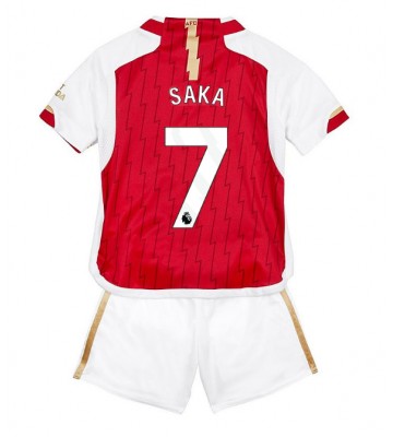 Arsenal Bukayo Saka #7 Koszulka Podstawowych Dziecięca 2023-24 Krótki Rękaw (+ Krótkie spodenki)